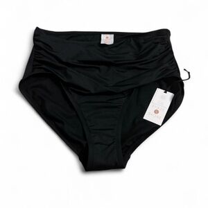 Black High-Waisted Swim Bottoms
